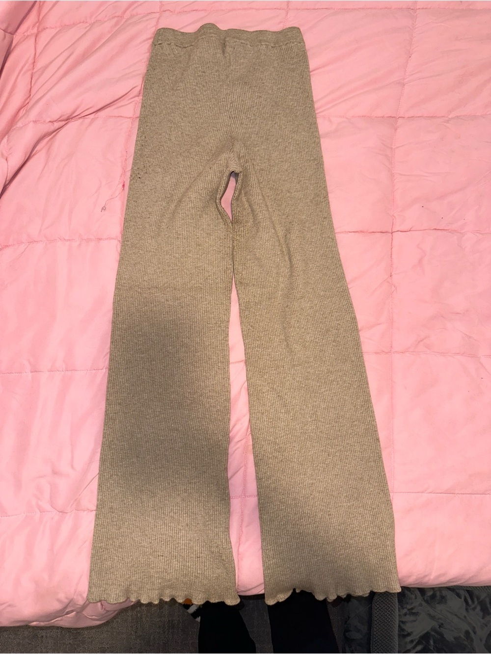Meshki Knit Flare Pants in Taupe
